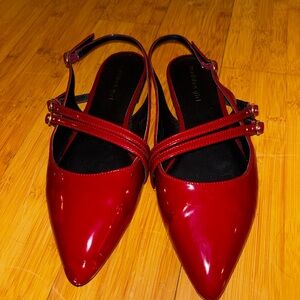 Madden Girl Burgundy Strappy Flats